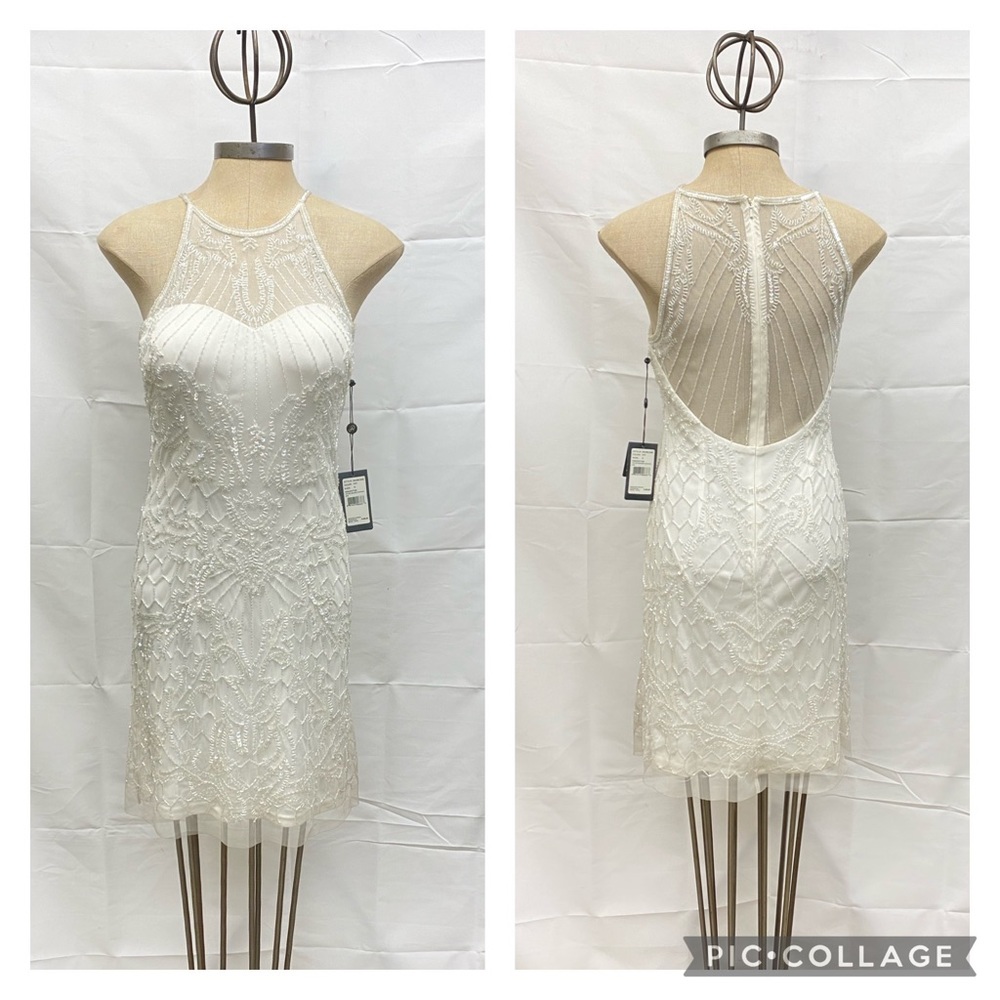 Adrianna Papell halter Beaded cocktail dress - Picture 2 of 10